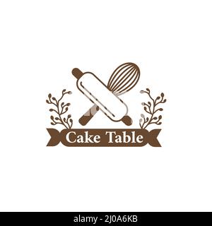 Logo de boulangerie maison simple et élégant. Motif vectoriel et étiquette pour gâteaux et pâtisseries Illustration de Vecteur