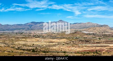 Paysage de la Sierra del CID près d'Alicante montagnes Alaquant panorama en Espagne nature Banque D'Images