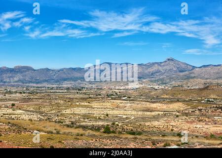 Sierra del CID paysage près des montagnes Alaquant d'Alicante en Espagne nature Banque D'Images