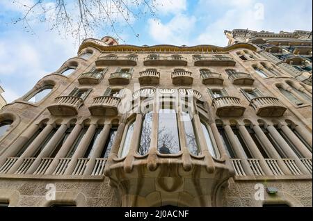 La Casa Sayrach ор Casa de la nata. Un exemple remarquable de modernisme tardif à Barcelone, en Espagne Banque D'Images