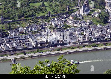 Oberwesel Rhin allemand Banque D'Images