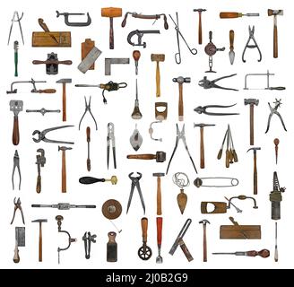 Collage d'outils vintage Banque D'Images
