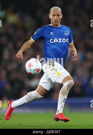 Liverpool, Royaume-Uni. 17th mars 2022. Richarlison d'Everton pendant le match de la Premier League à Goodison Park, Liverpool. Crédit photo à lire: Darren Staples / Sportimage crédit: Sportimage / Alay Live News Banque D'Images