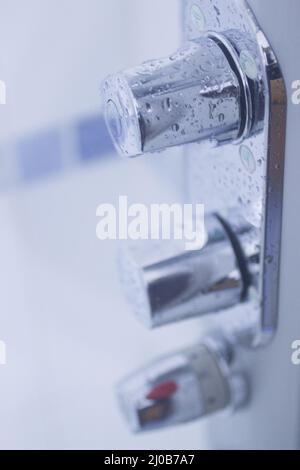 Salle de bains intérieure avec douche Banque D'Images