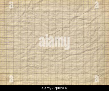 Vieux papier à carreaux froissé Banque D'Images