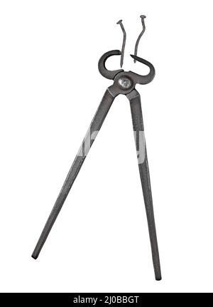 Clous et pincettes vintage Banque D'Images