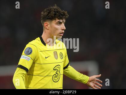 16 mars 2022 - Lille / Chelsea - Ligue des champions de l'UEFA - manche de seize - deuxième étape - Stade Pierre-Mauroy Kai Havertz lors du match de la Ligue des champions contre Lille. Crédit photo : © Mark pain / Alamy Live News Banque D'Images