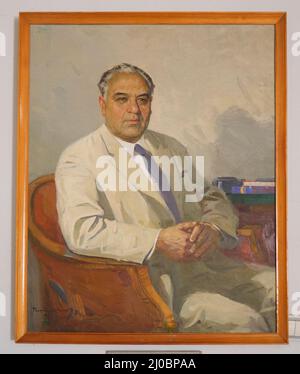 Un portrait, photo du célèbre écrivain ouzbek, Hamid G'ulom. Peinture de l'artiste Pen Varlen. Au musée de littérature de l'État d'Alisher Navoi à Ta Banque D'Images