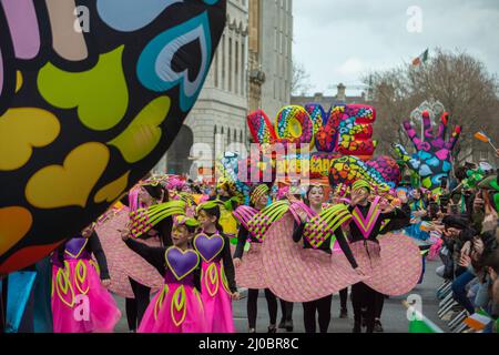 Dublin, Irlande, 17th mars 2022. Paddys Day et belle parade à Dublin, Irlande. Credit: Fabrice Jolivet/Alamy Live News Banque D'Images