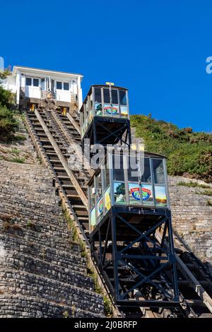 Angleterre, Dorset, Bournemouth, Bournemouth Beach, West Cliff Lift Banque D'Images