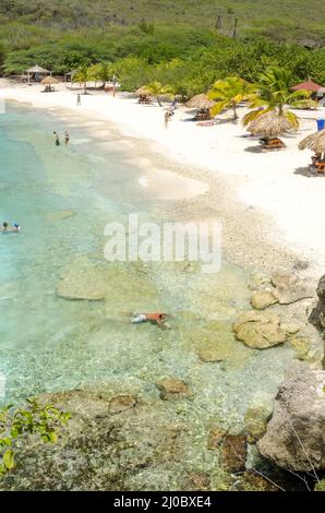 Le magnifique Grand Knip plage des Caraïbes Banque D'Images