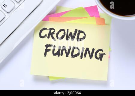 Crowdfunding crowdfunding en ligne amasser de l'argent Internet bureau d'affaires Banque D'Images