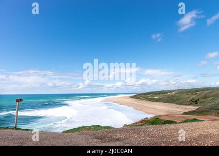 Plage de Nazaré, un paradis du surf town - Caldas da Rainha, Portugal Banque D'Images