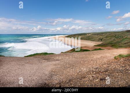 Plage de Nazaré, un paradis du surf town - Caldas da Rainha, Portugal Banque D'Images