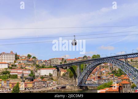 Vue sur Porto Ribeira et du fleuve Douro, à Porto, Portugal Banque D'Images