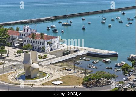 Salvador de Bahia, Brésil, Amérique du Sud, vue sur le port Banque D'Images