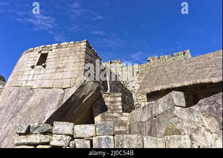 Temple du Soleil, Machu Picchu, Pérou, Amérique du Sud Banque D'Images