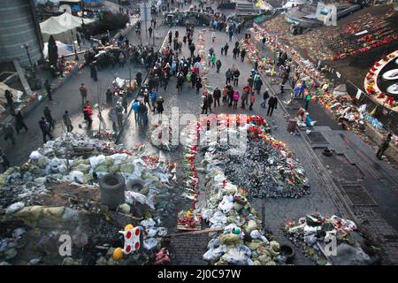 Kiev, Ukraine - 7th mars 2014 : une scène de Maidan pendant la révolution ukrainienne. Ukraine Russie guerre. Photo de haute qualité Banque D'Images