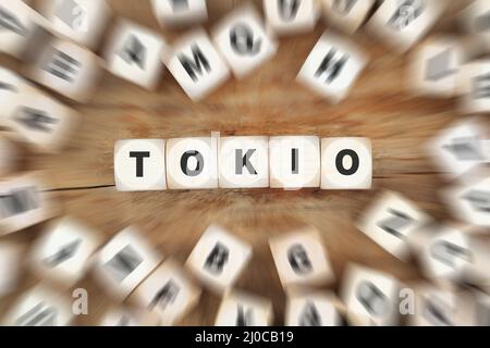 Tokyo City japan cube business concept Banque D'Images