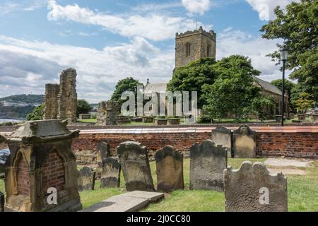 L'église St Mary's, une église paroissiale le lieu de repos final de la romancière et poète anglaise Anne Bronte, Scarborough, North Yorkshire, UK. Banque D'Images