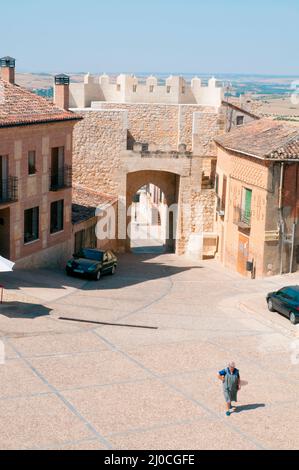 Plaza Mayor. Hita, province de Guadalajara, Castilla la Mancha, Espagne. Banque D'Images