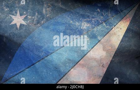 Vue de dessus du drapeau rétro de Columbia, Caroline du Sud, États d'Amérique déliés avec texture grunge. USA patriote et Voyage concept. Pas de mât. Plan d Banque D'Images