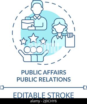 Icône du concept de relations publiques turquoise Illustration de Vecteur