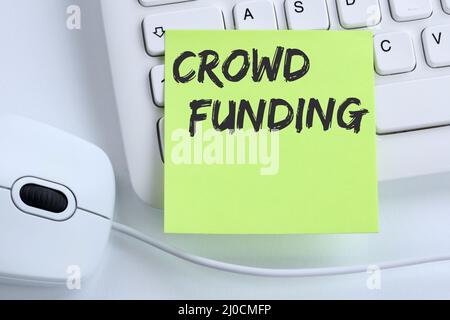 Crowdfunding crowdfunding en ligne amasser de l'argent Internet business concept souris Banque D'Images