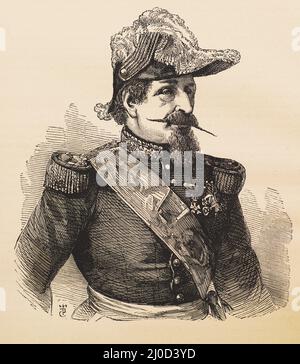 Portrait de Louis Napoléon, président de la France, empereur des Français. Illustration en noir et blanc Banque D'Images