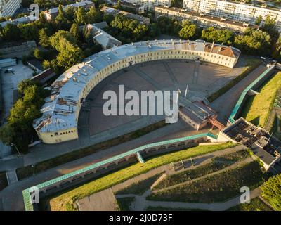 Vue aérienne de dessus de la forteresse de Kiev en Ukraine et du centre de la ville de Kiev Banque D'Images