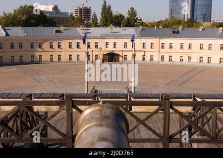 Vue aérienne de dessus de la forteresse de Kiev en Ukraine et du centre de la ville de Kiev Banque D'Images