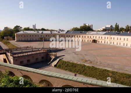 Vue aérienne de dessus de la forteresse de Kiev en Ukraine et du centre de la ville de Kiev Banque D'Images