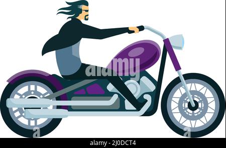 Personnages qui conduisent des motos et des scooters, motards.Hommes et femmes conduisant des motos, liveur sur scooter vecteur set.Personnes sur des véhicules portant un casque, ayant des voyages Illustration de Vecteur