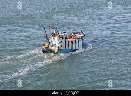 Le bateau de pêche en bois à coque LA COQUET (PH588) Banque D'Images