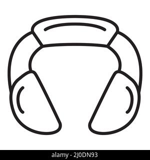 Icône de contour de casque sans fil. Solated on White background. Illustration de Vecteur