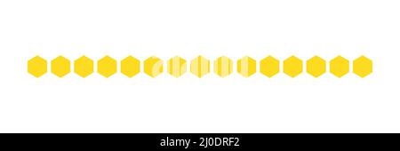 Forme en nid d'abeille en forme de ligne. Jeu d'éléments hexagonaux. Illustration de Vecteur