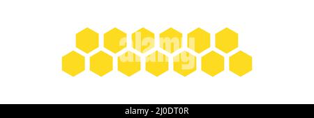 Forme en nid d'abeille en forme de ligne. Jeu d'éléments hexagonaux. Illustration de Vecteur