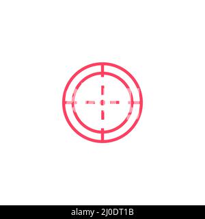 Viser le tir de sniper. Icône rouge cible. Repère de l'œil de bœuf du curseur de mise au point Illustration de Vecteur