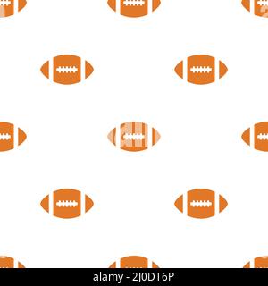 Motif sans couture avec ballons de rugby. Motif de football américain sur fond blanc. Illustration de Vecteur