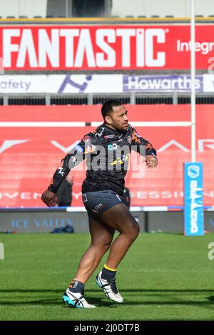 Huddersfield, Angleterre - 12th mars 2022 - Suaia Matagi de Castleford Tigers. Rugby League Betfred Super League Round 5 Huddersfield Giants vs Castleford Tigers au stade John Smith, Huddersfield, Royaume-Uni Dean Williams Banque D'Images