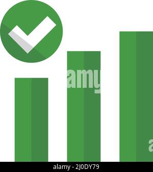 Graphique à barres et coche. Succès de l'entreprise. Vecteur modifiable. Illustration de Vecteur