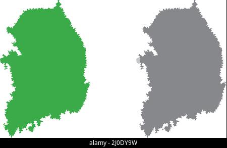 Un ensemble de cartes de la Corée. Vecteurs modifiables. Illustration de Vecteur