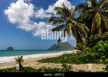 Le Diamant Beach en Martinique 2015, Caraïbes Banque D'Images