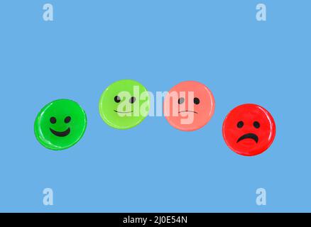 Boutons de surveillance de la satisfaction des clients, Ascot, Berkshire, Angleterre, Royaume-Uni Banque D'Images