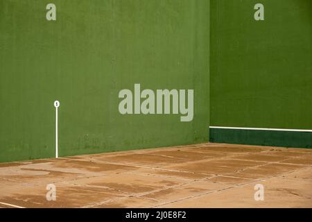 Détail des marques dans une cour de fronton, ballon basque, Espagne Banque D'Images