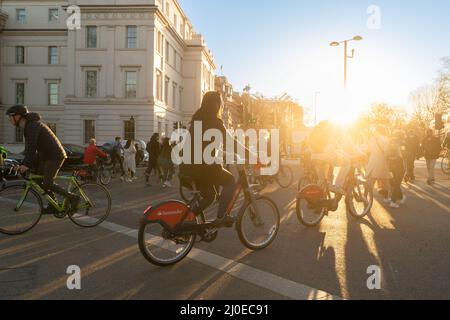 Santander cycles est un programme public de location de vélos à Londres, en angleterre Banque D'Images