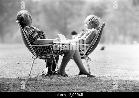 Météo d'été Pix, lecture, juin 1980. Banque D'Images