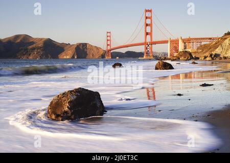 Golden Gate Bridge en fin d'après-midi lumière san francisco california USA Banque D'Images