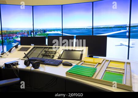 Simulateur de contrôle de la circulation aérienne Banque D'Images