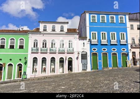 Vue sur Pelourinho, Salvador da Bahia, anciens bâtiments, Brésil Banque D'Images
